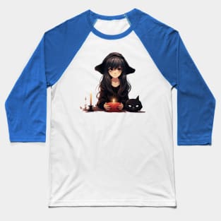 Cat Witch Baseball T-Shirt